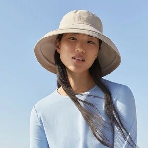 Solibari Holiday Sun Hat UPF 50+ Cotton Linen Collection in Beige